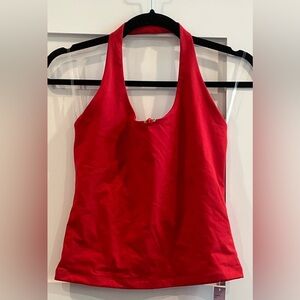 NWT Wild Fable Seamless Stretch Halter w Rosette 3D in Bright Red Game Day